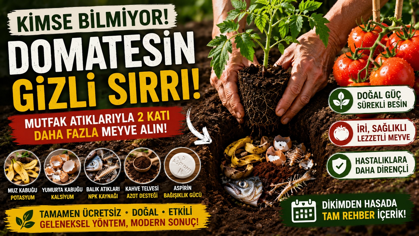 Hiçbir Yerde Söylenmeyen Domates Sırrı: Bu Karışım Verimi 2 Katına Çıkarıyor